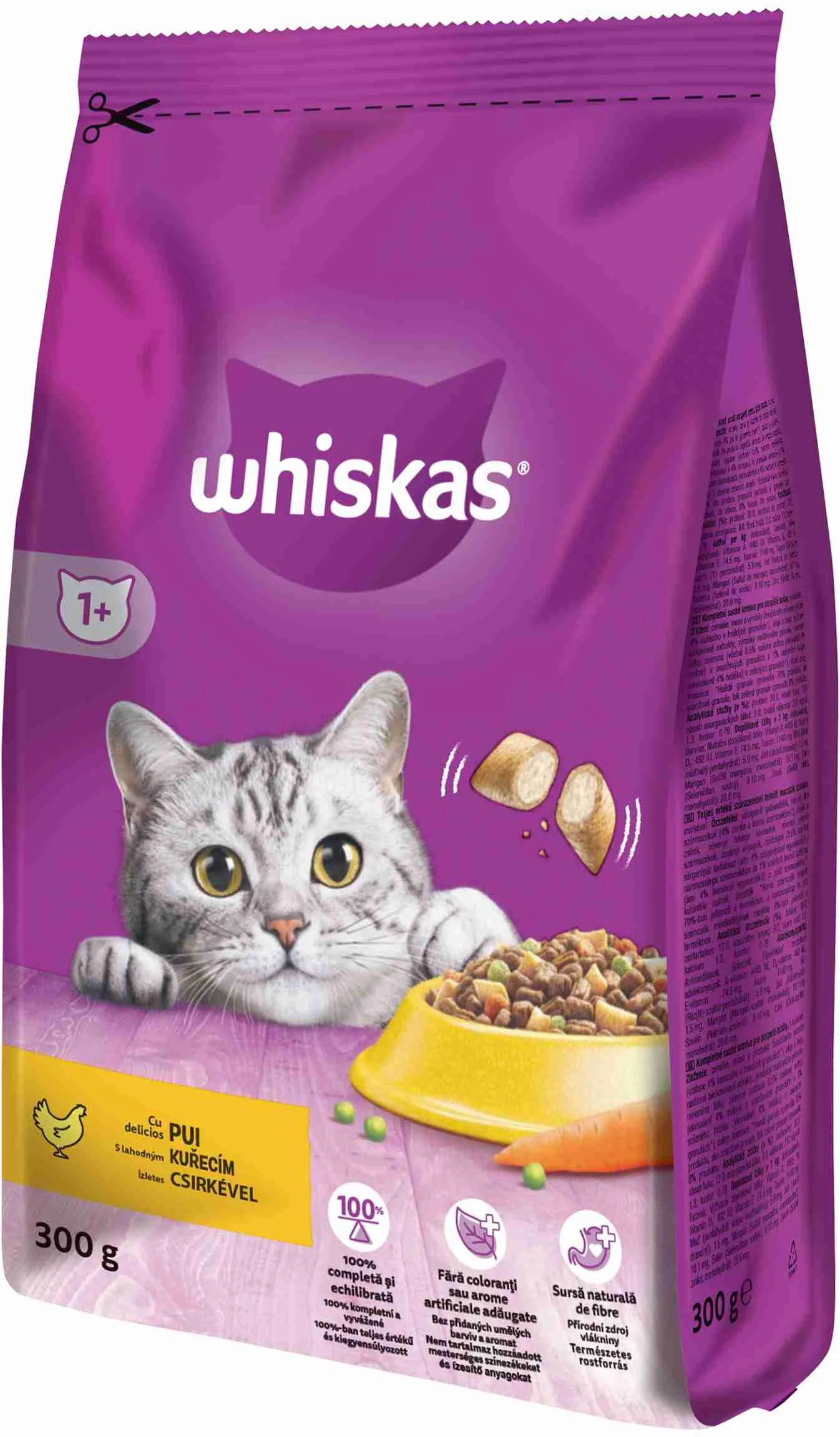 WHISKAS Granule s Kuracím 300g 1×300g, granule pre mačky