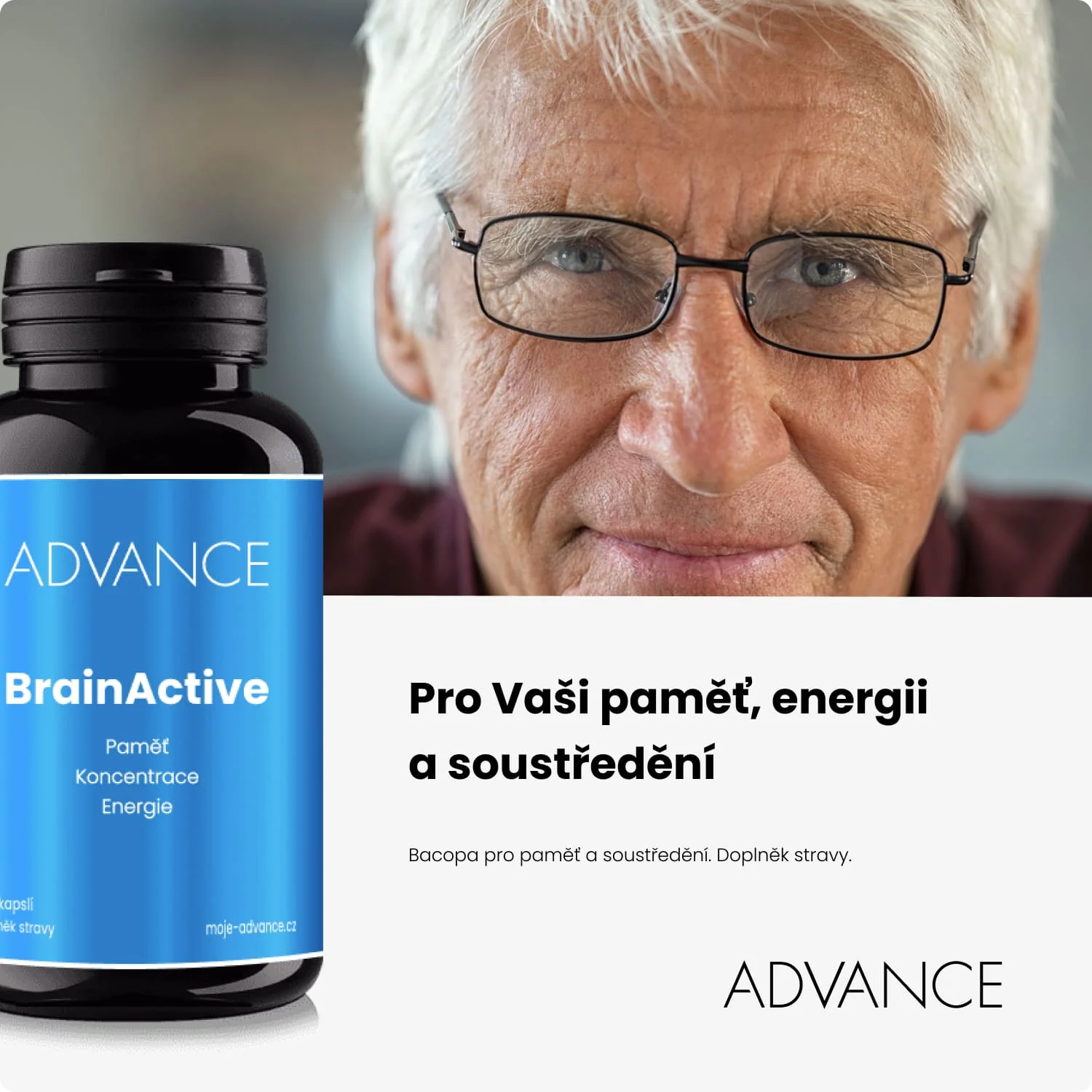 ADVANCE BrainActive 60 kapsúl - pamäť, koncentrácia, energia 1×60 cps, výživový doplnok