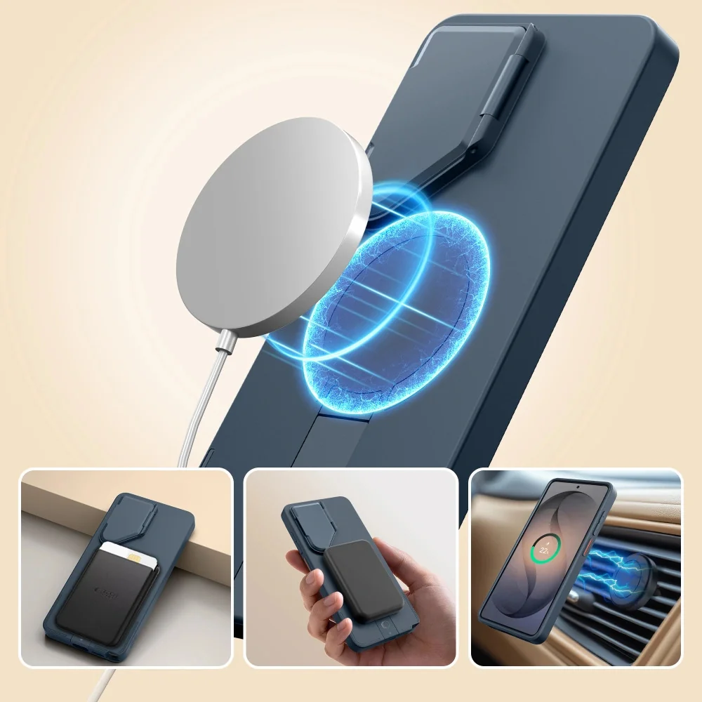Tech-Protect Kevlar Aura MagSafe kryt na Samsung Galaxy S26 Ultra, tmavomodrý vomodrý