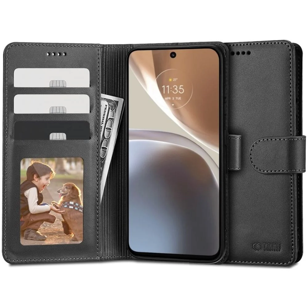 Tech-Protect Wallet knižkové puzdro na Motorola Moto G32, čierne