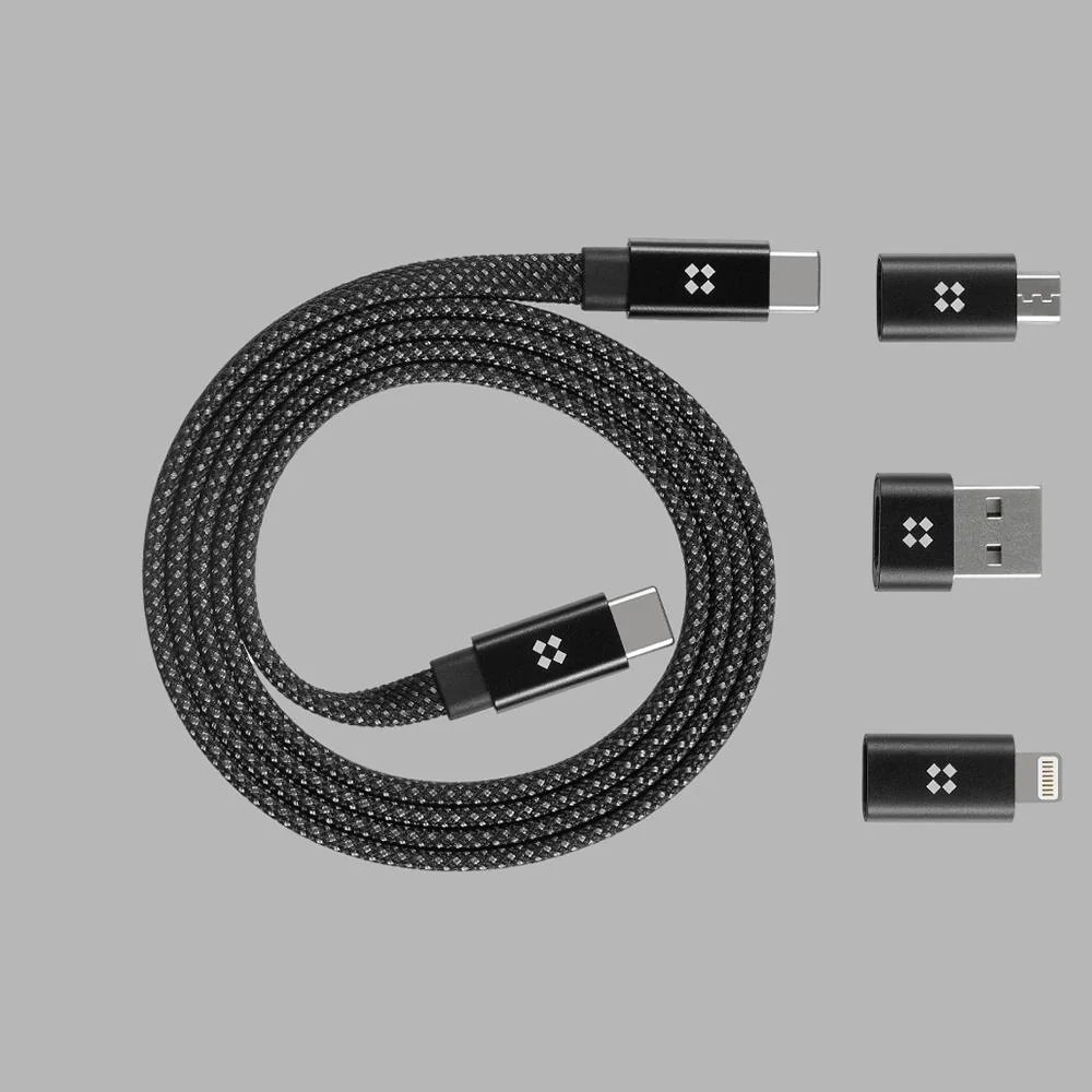 Magnetický Type-C kábel 240W - 1 m - Čierna 1 x 1m, opletený nylon