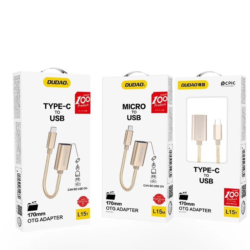 Dudao L15M OTG adaptér USB / Micro USB 2.0, sivý