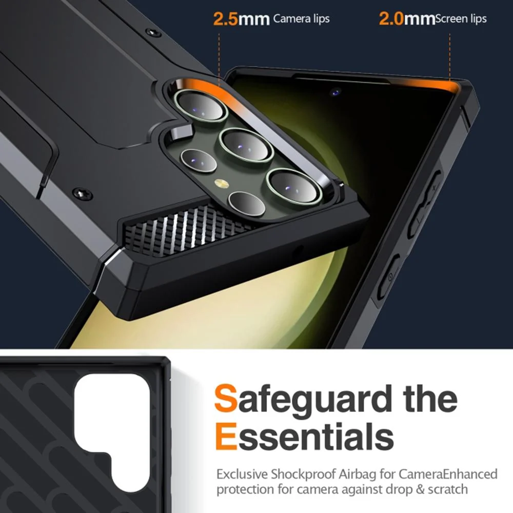 Puzdro Hybrid Armor Kickstand pre Samsung Galaxy S24 Ultra - Čierna Hybrid Armor, TPU + PC