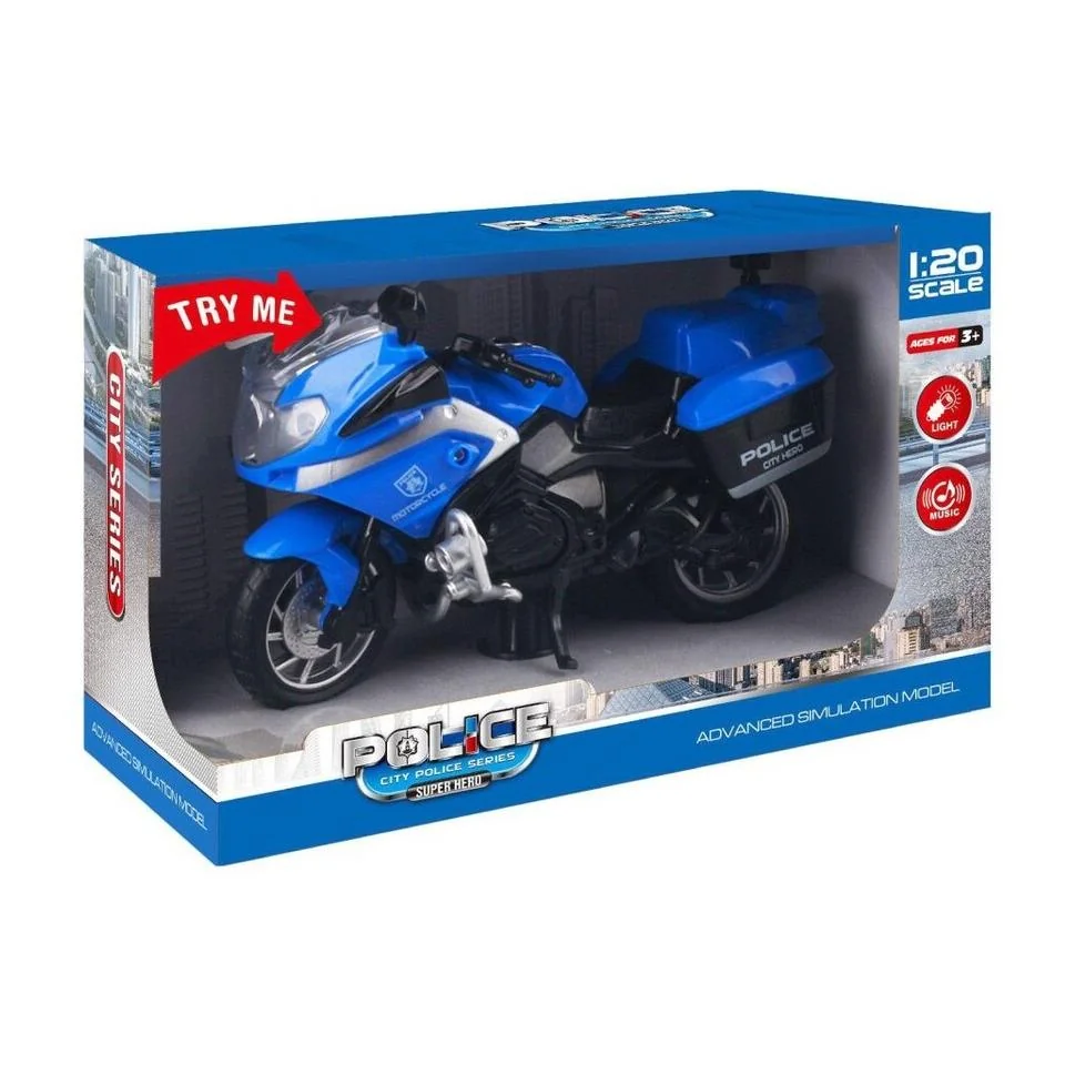 Motorka polícia s efektmi 18cm