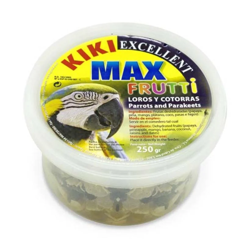 KIKI MAX FRUTTI 250g sušené ovocie pre veľké papagáje a andulky