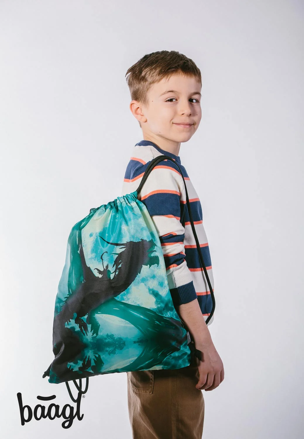 Papierové vrecko s potlačou Dráčik 1 ks, recyklovateľné