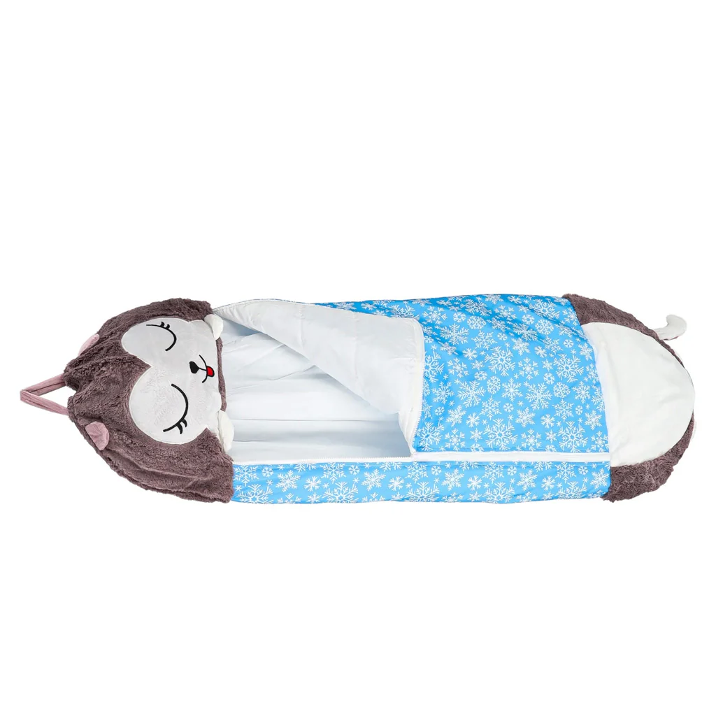 Detský turistický spacák 2v1 125×50 cm – modrý