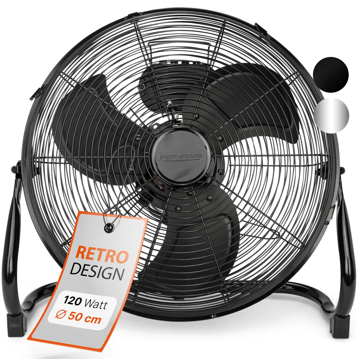 ProfiCare VL 3067 BK podlahový ventilátor 50 cm čierny