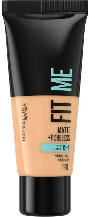Maybelline NY Fit Me Matte and Poreless Makeup 128 1×30 ml, zmatňujúci make-up pre normálnu a mastnú pleť