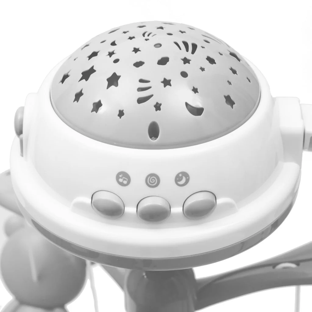 Kolotoč nad postieľku so svetelným projektorom Baby Mix sivý ,