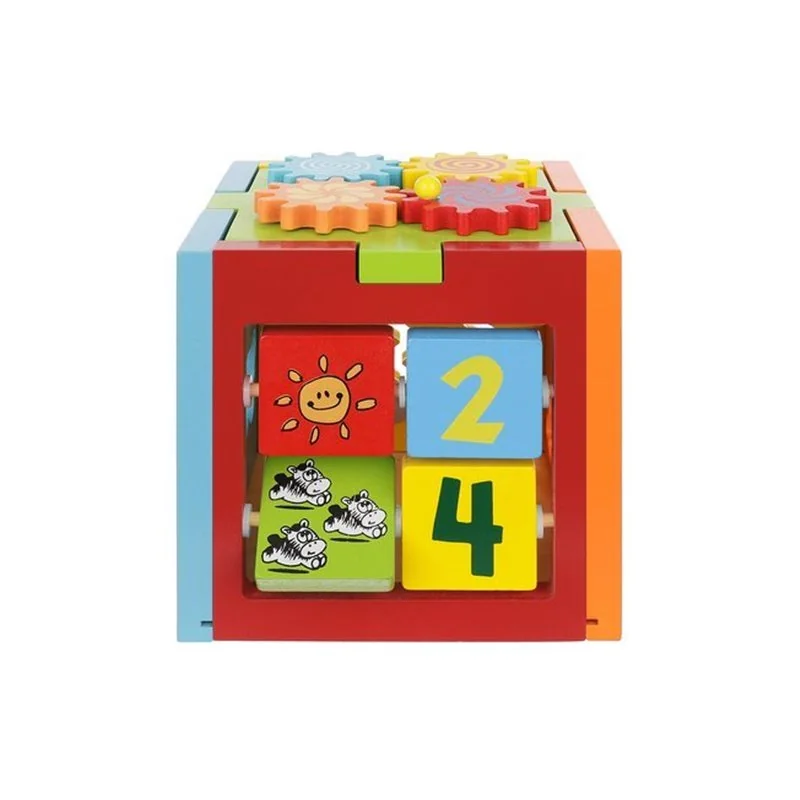 Kocka edukačná drevená Wooden Toys 15x15x15cm