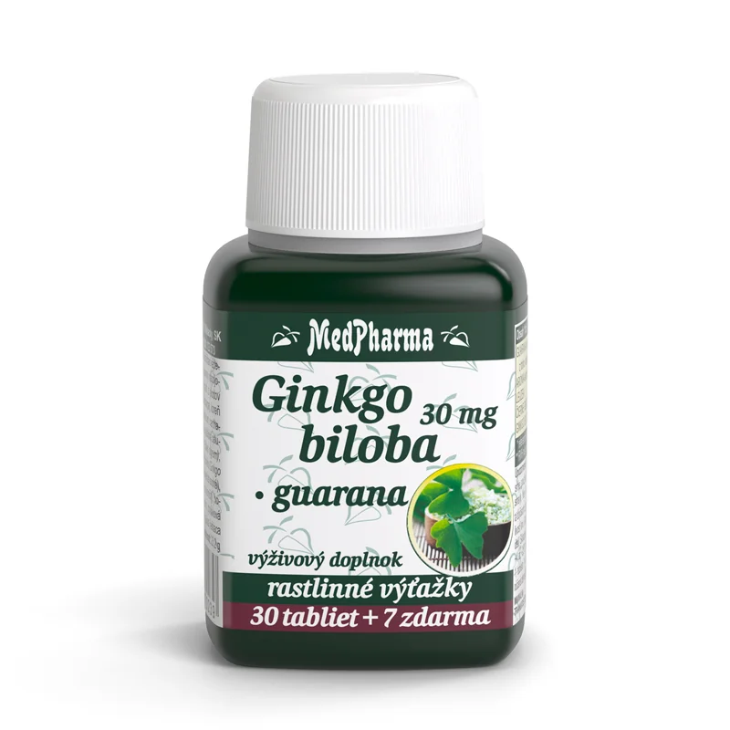 MedPharma GINKGO BILOBA + GUARANA 1×37 tbl, biloba + guarana