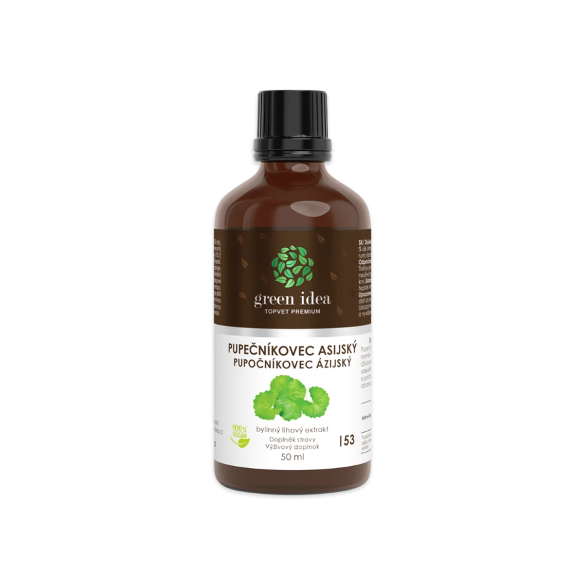 Pupočník ázijský tinktúra – kvapky 50 ml – Green idea