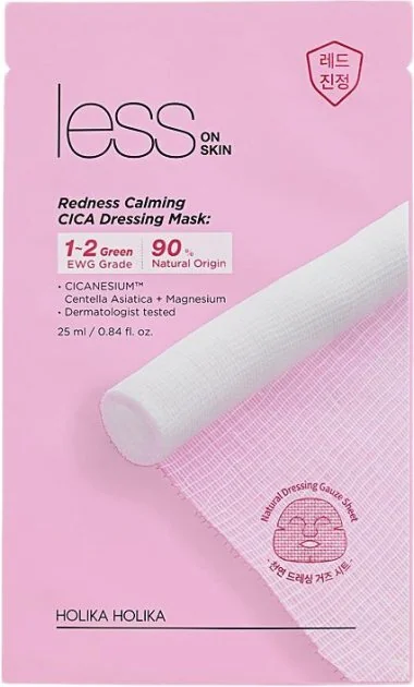Holika Holika Upokojujúca textilná maska pre citlivú a začervenanú pleť Less on Skin 1×25 ml, upokojujúca textilná maska