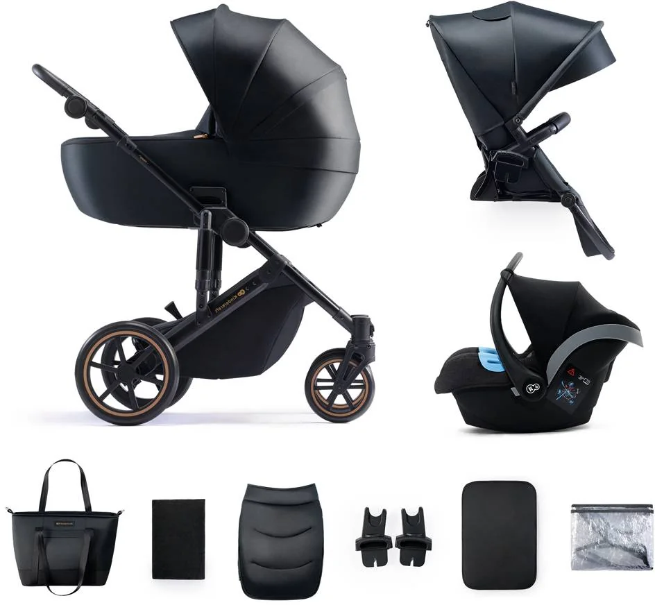 KINDERKRAFT SELECT Kočík kombinovaný 3v1 Prime 2 Venezian Black, Premium 1×1 ks, kočík