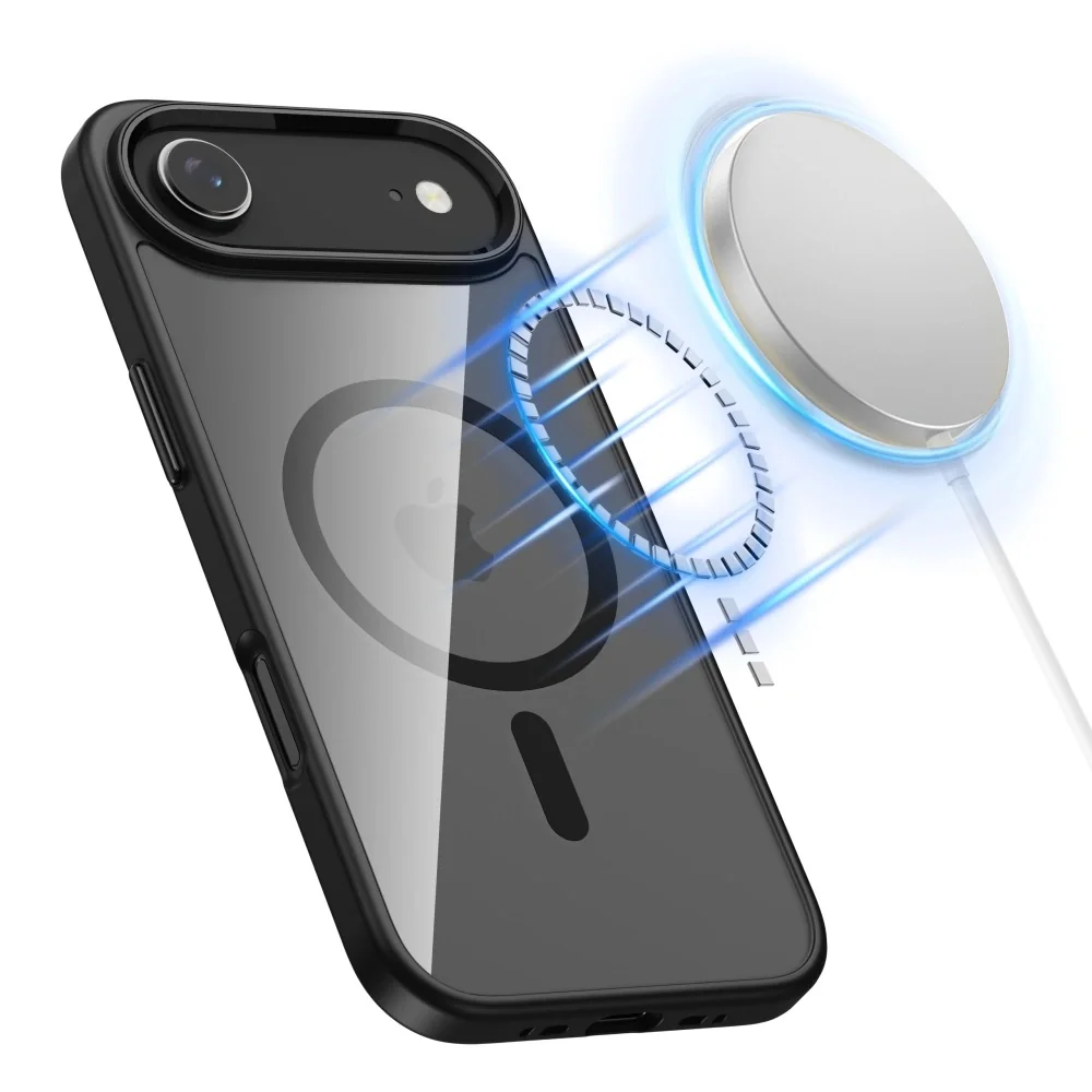 Tech-Protect MagMate MagSafe kryt na iPhone 17 Air, čierny/priesvitný