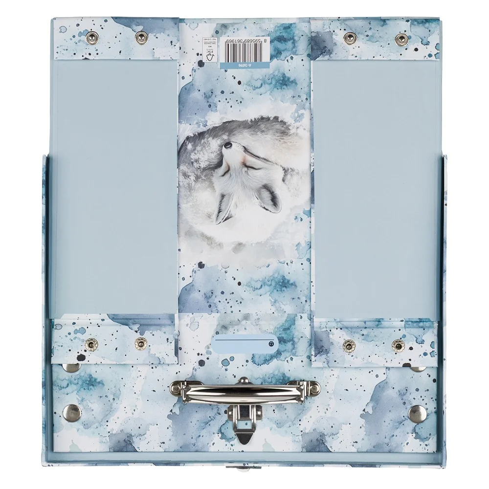 Skladacia školská kufrík Polar s kovaním modrý, 34 cm
