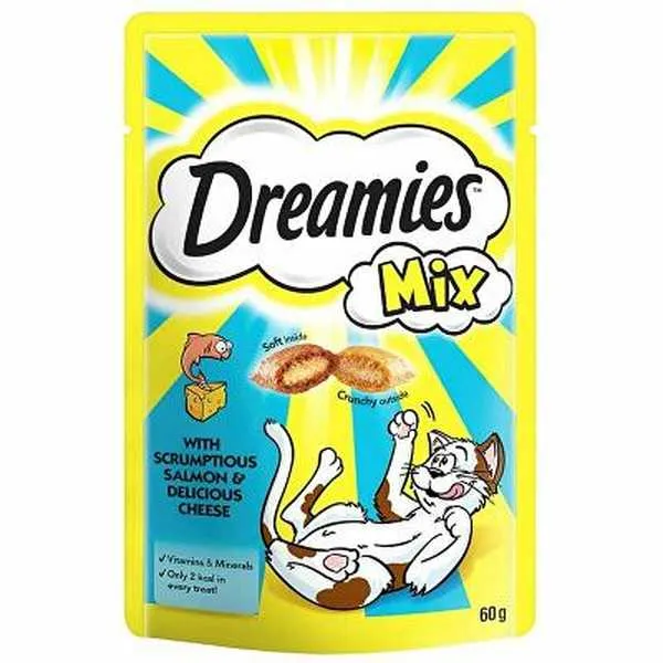 Dreamies Vankúšiky Losos+Syr 1×60g, maškrta pre mačky