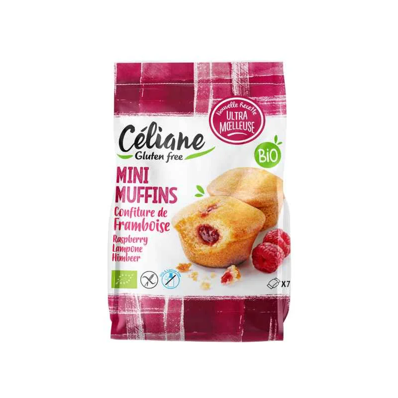 Celiane bezlepkové mini mafiny s malinovou náplňou 1×200 g, bezlepkové mini mafiny