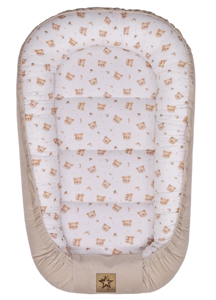 Hniezdočko pre bábätko Premium Teddy, oboustranné - béžové