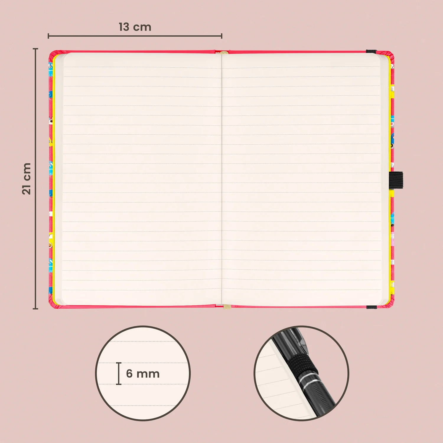 NOTIQUE linajkovaný zápisník Krtko a autá 13 × 21 cm A5, 40 listov