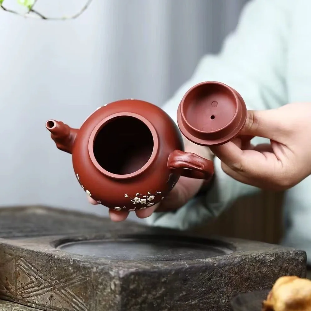 Čajník Sakura Hnedá/Červená ručne maľovaný, 220ml