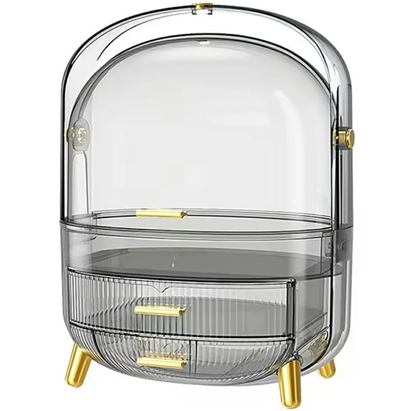 Kozmetický kufrík / organizér - Puzdro na kozmetické šperky priehľadné led