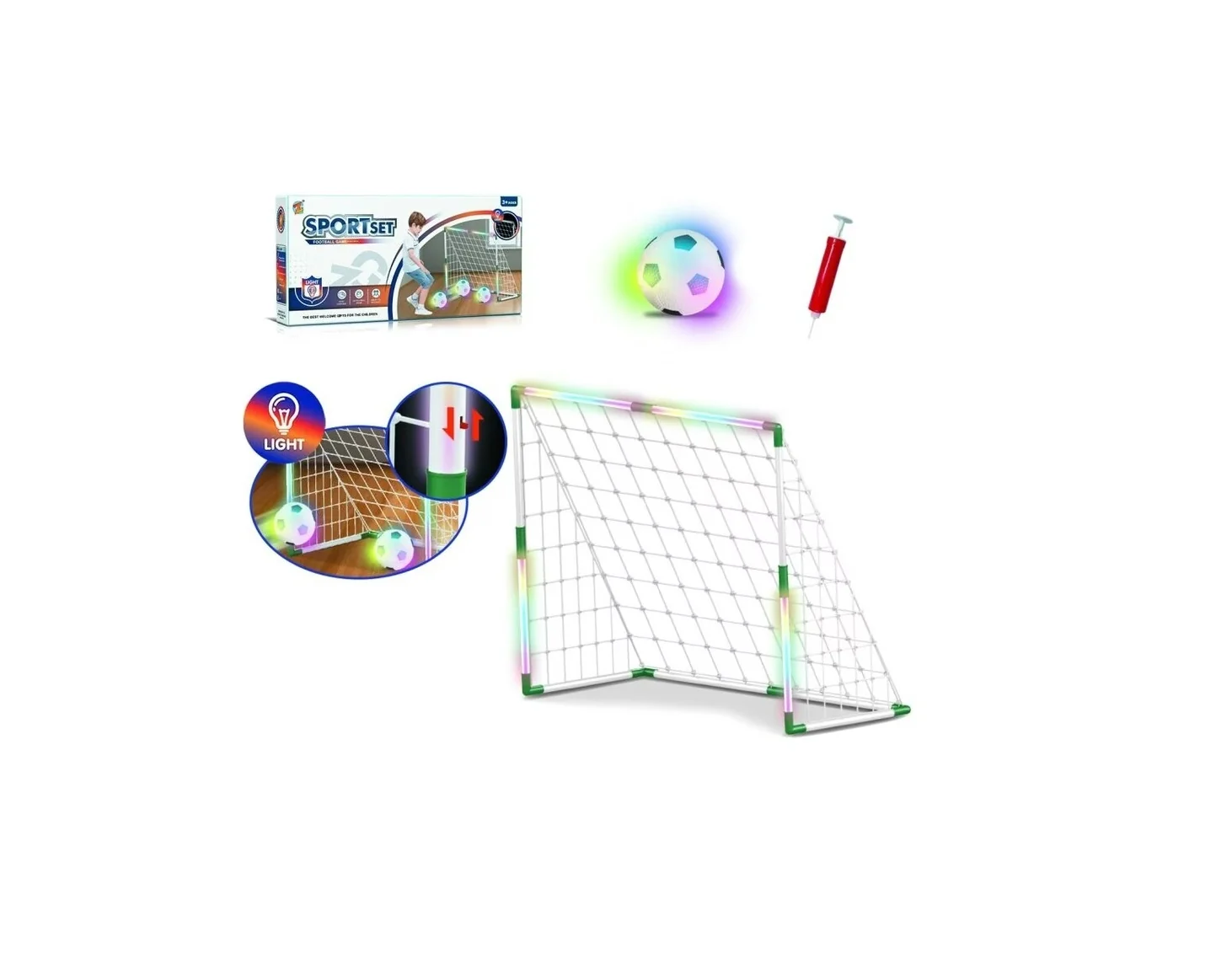 Futbalový set so svetelnými efektmi 88x68cm