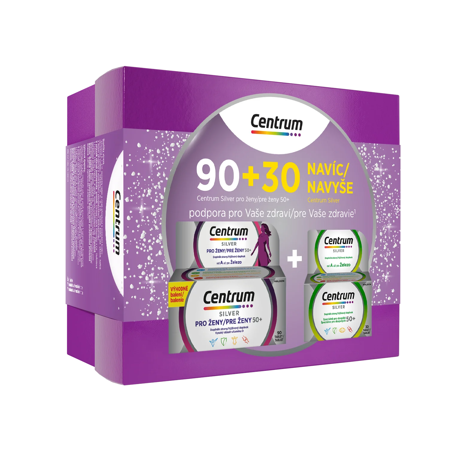 CENTRUM SILVER 50+ PRE ŽENY 90TBL+SILVER 30TBL VB26 90 tbl + 30 tbl