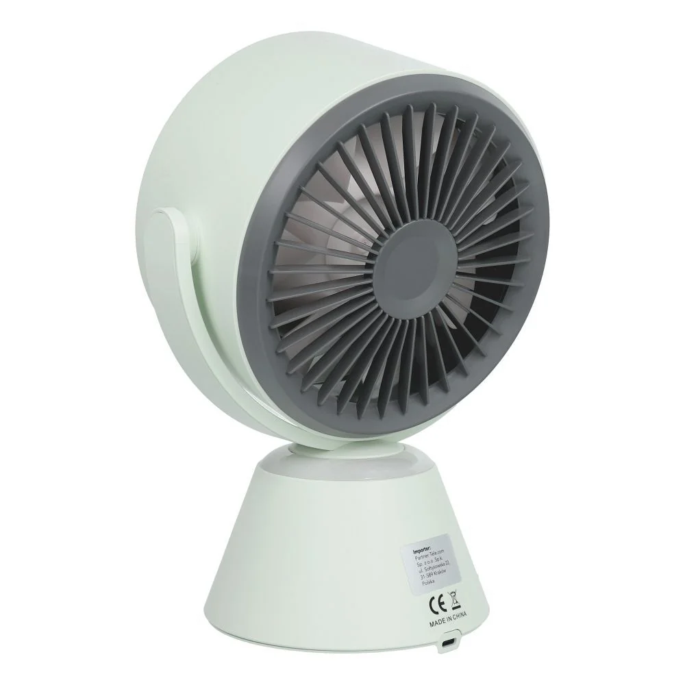 Otočný stolový ventilátor s osvetlením, matcha zelený