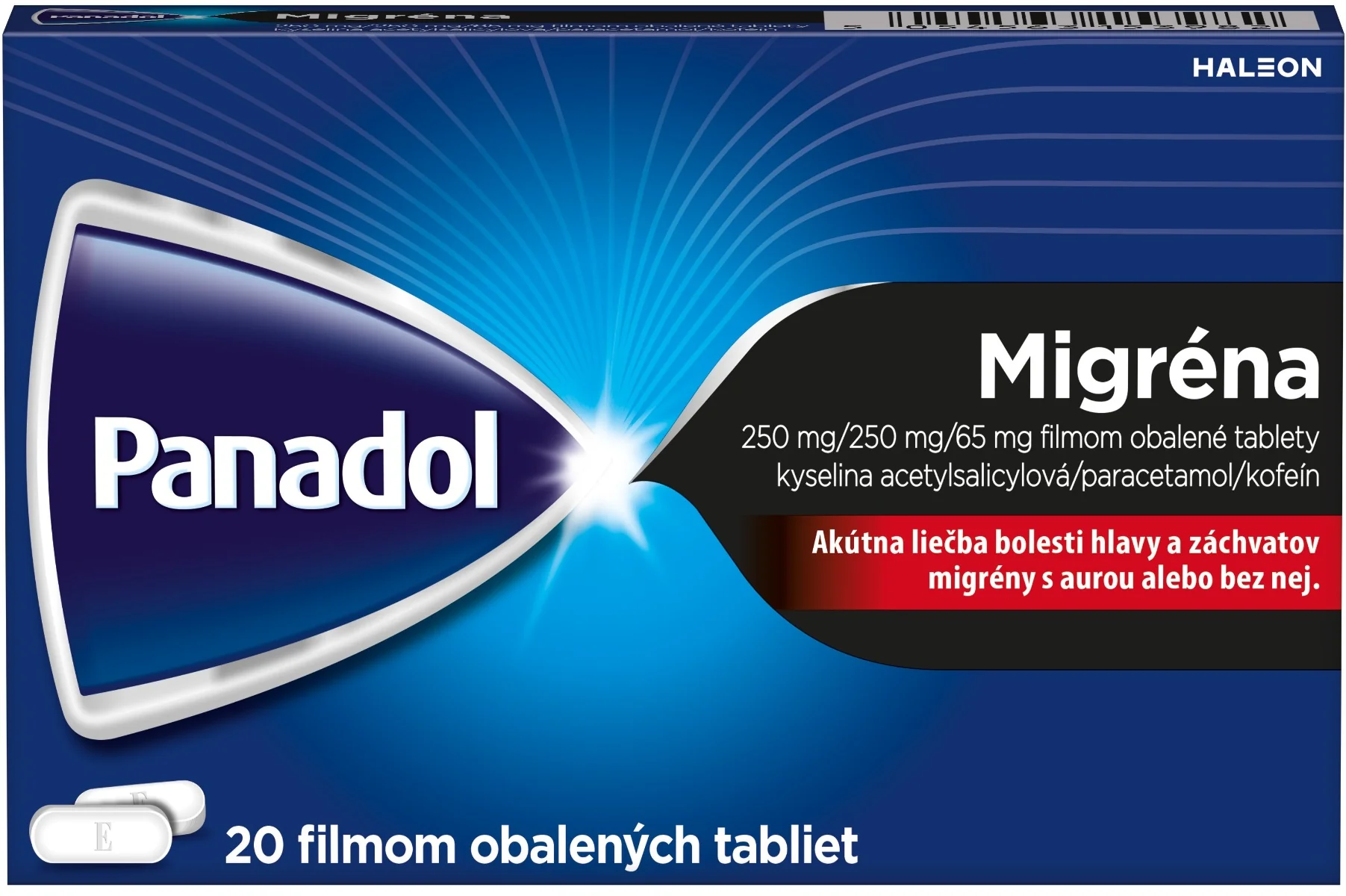 Panadol Migréna flm 20x250m 1x20 tbl, liek proti bolesti