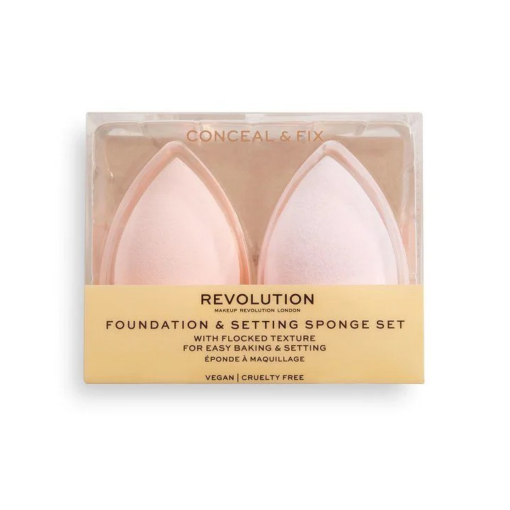 Revolution Conceal & Fix Setting Set hubka na makeup 1×2 ks, hubky na make-up