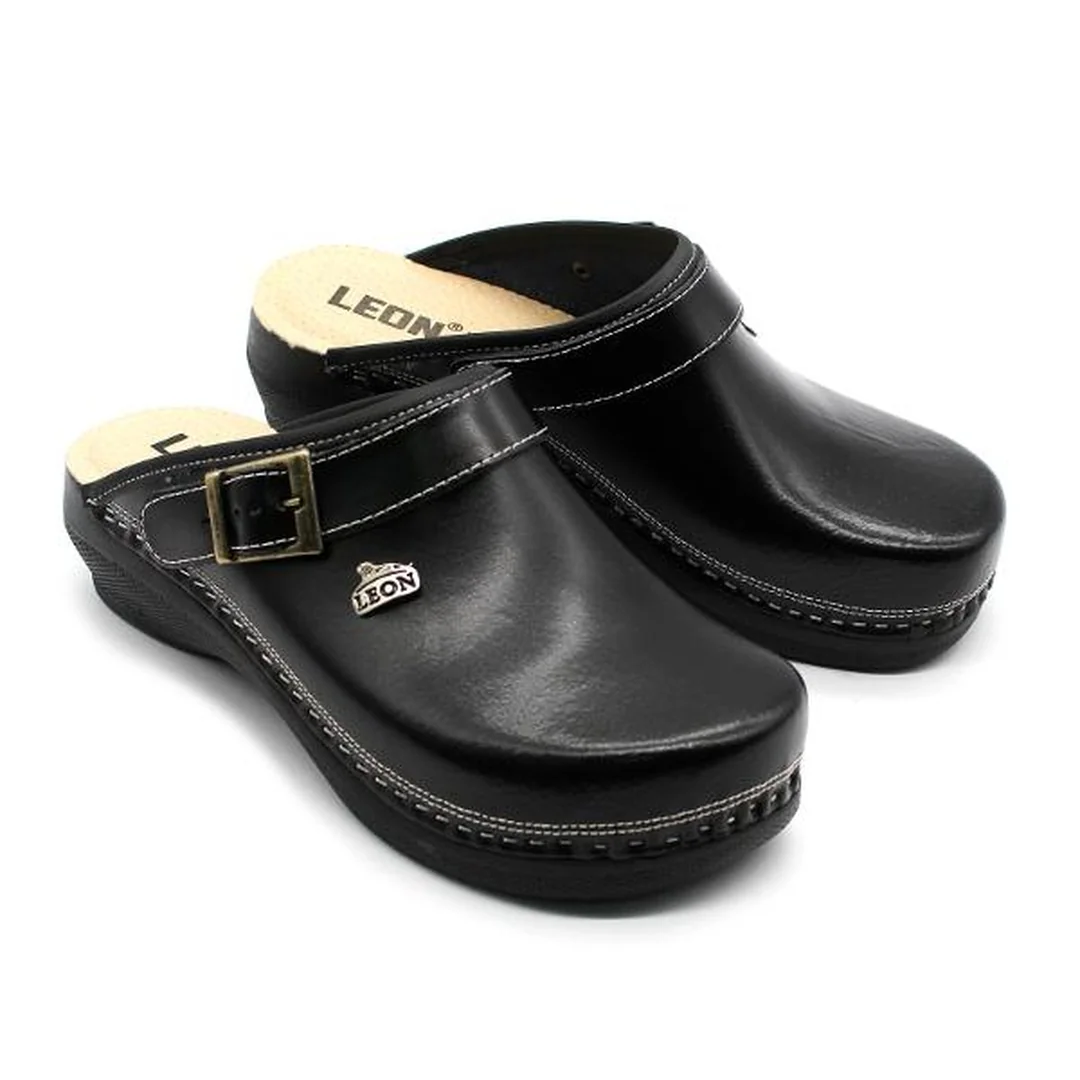 Leon PU101Z Dámska zdravotná celokožená obuv uzavretá 38 - 24,5cm, čierna, 4,5 cm