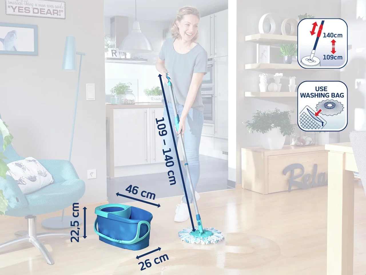 3 Pièces Tête De Rechange Leifheit Clean Twist Disc Mop Ergo - Microfibre Absorbante