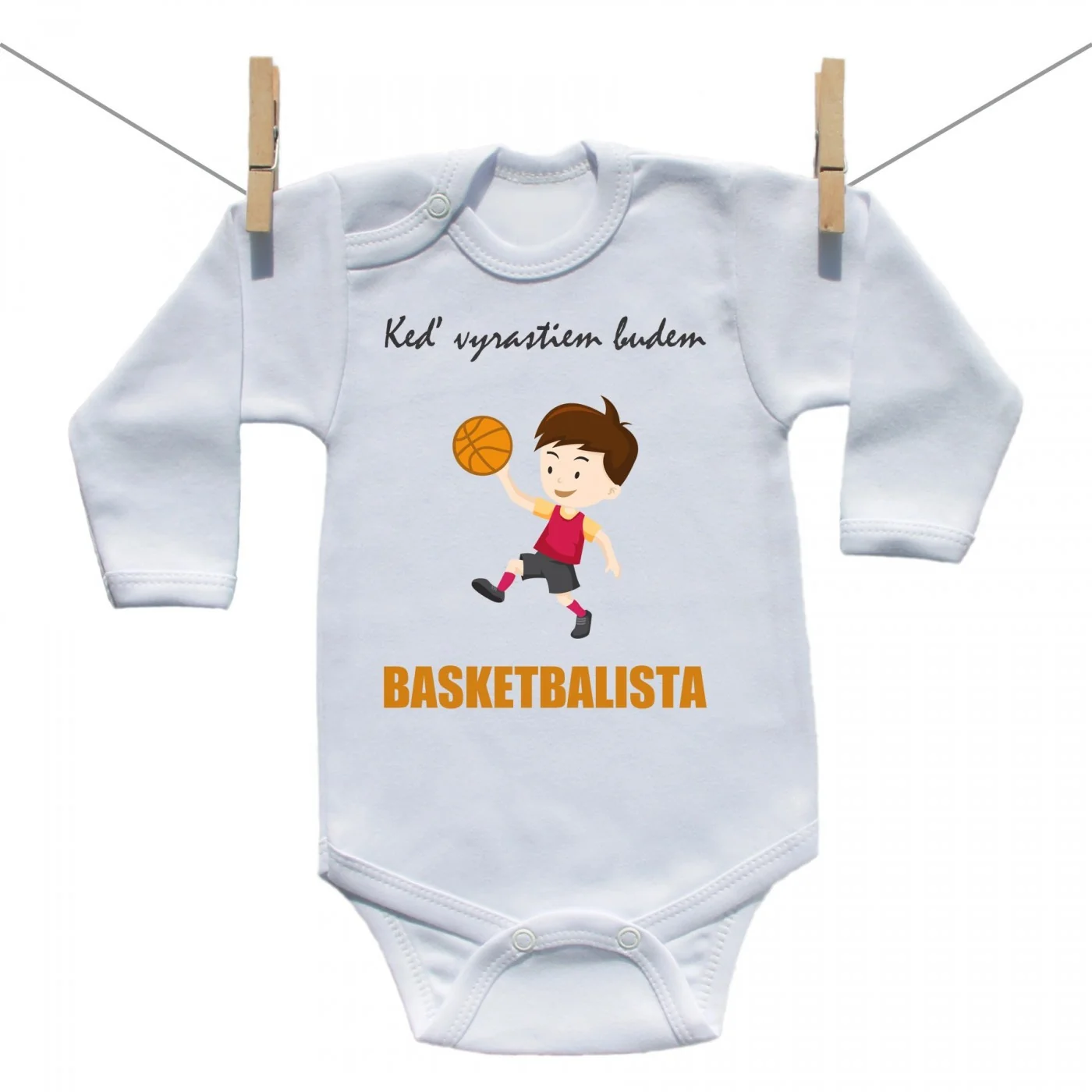 Boodyy Body s dlhým rukávom Keď vyrastiem budem basketbalista Veľkosť: 68