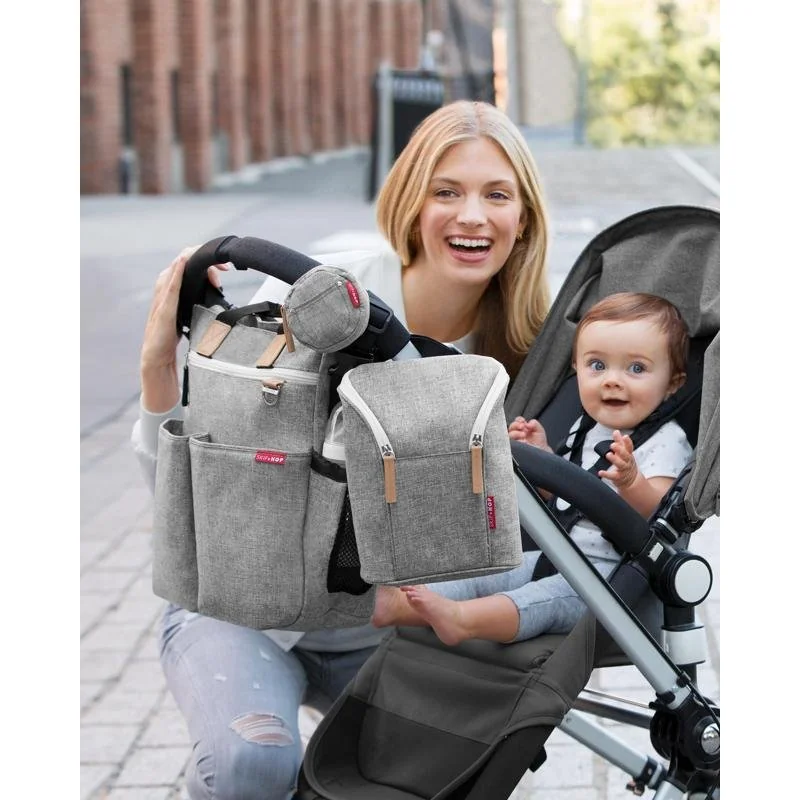 Taška prebaľovacia Duo Signature grey melange