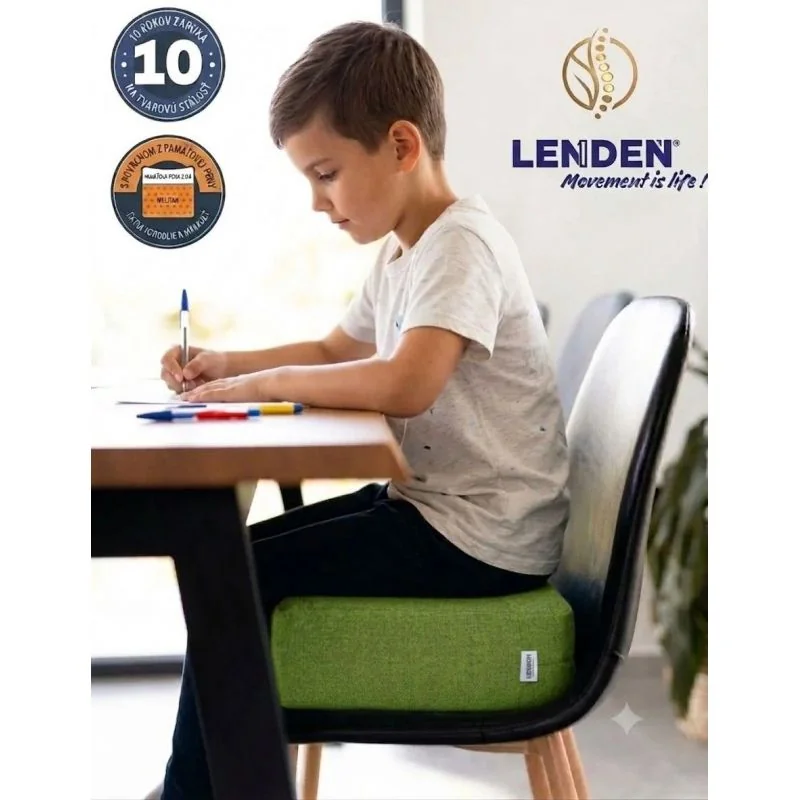 Ergonomicky vankúš na zvýšenie sedenia LENDEN - pre deti - Zelený