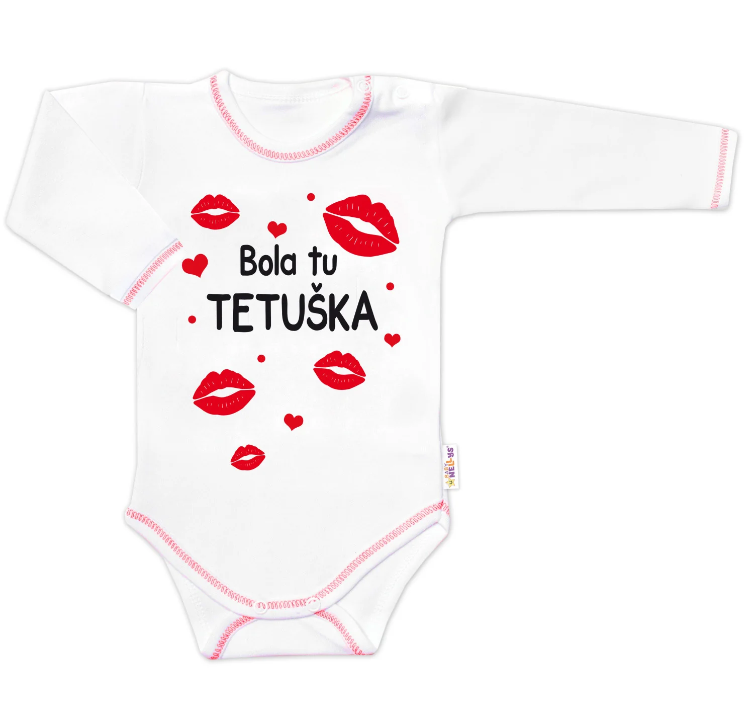 Body dlhý rukáv s vtipným textom, Bola tu TETUŠKA, veľ. 80