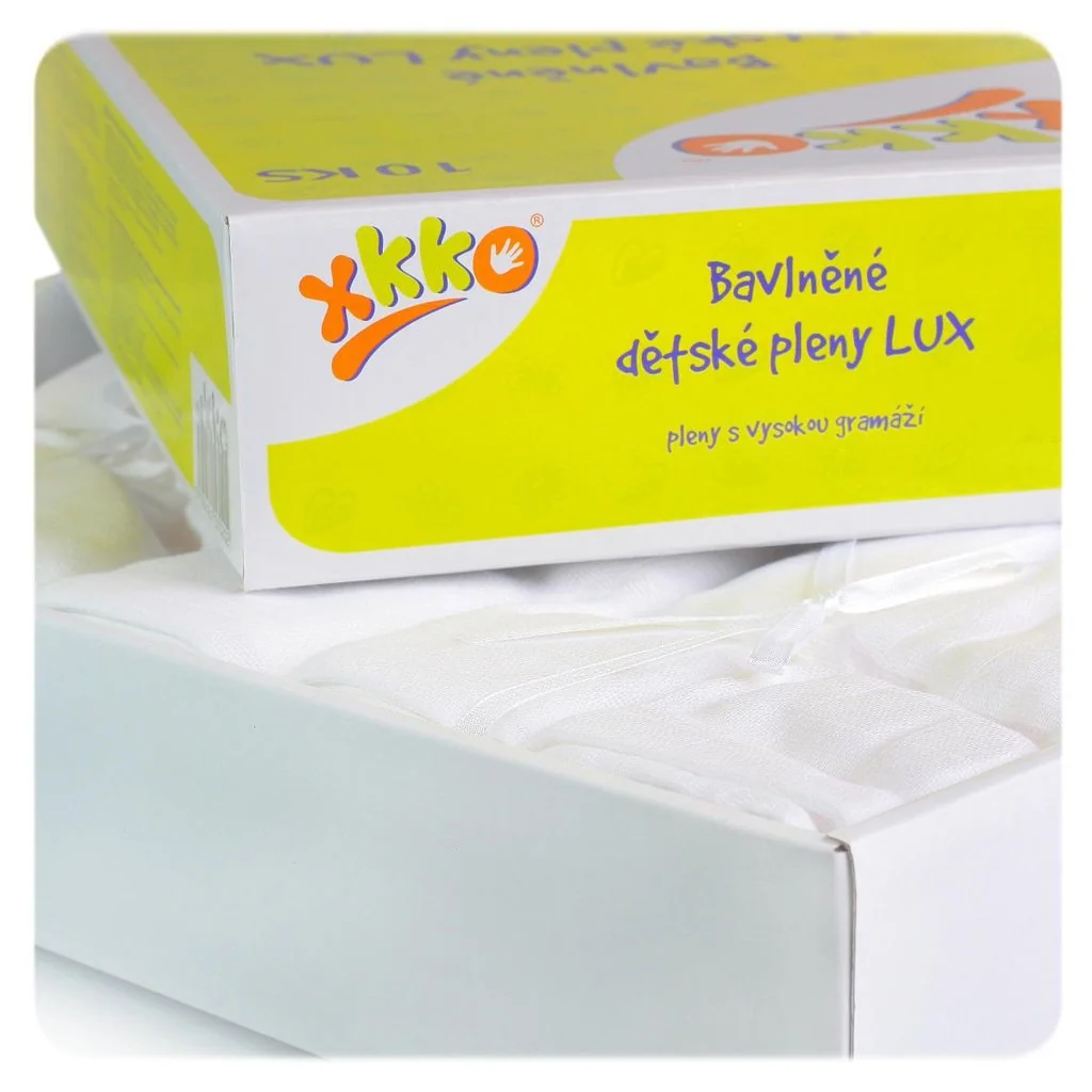 XKKO LUX vysokogramážne bavlnené plienky 70x70 biele 10 ks