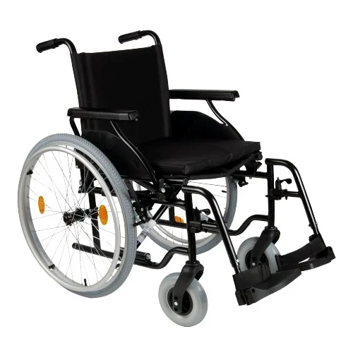 Skladací oceľový invalidný vozík s nastaviteľnými opierkami – 48 cm