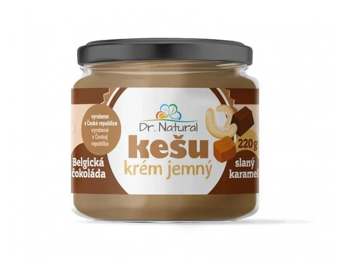 Dr.Natural Kešu krém belgická čokoláda slaný karamel 220g 1×220 g, kešu krém (belgická čokoláda) slaný kramel
