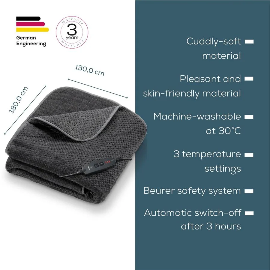 Vyhrievacia deka BEURER HD 65 Dark Grey