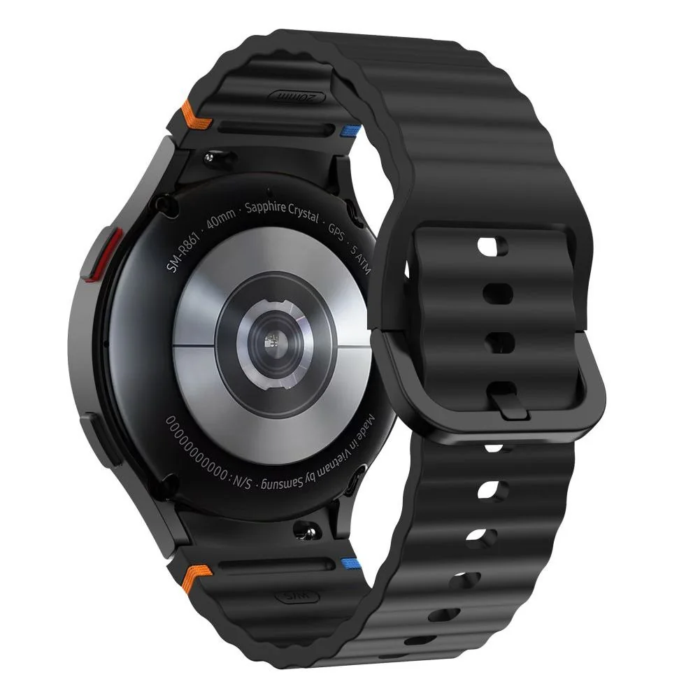 Tech-Protect Silicone Sport remienok na Samsung Galaxy Watch 4 / 5 / 5 Pro / 6 / 7 / FE, black Pro / 6 / 7 / FE, black
