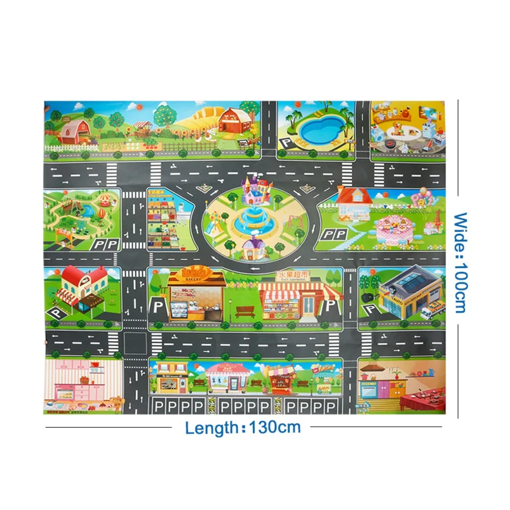 Vodoodolná hracia podložka – mesto, 130×100 cm