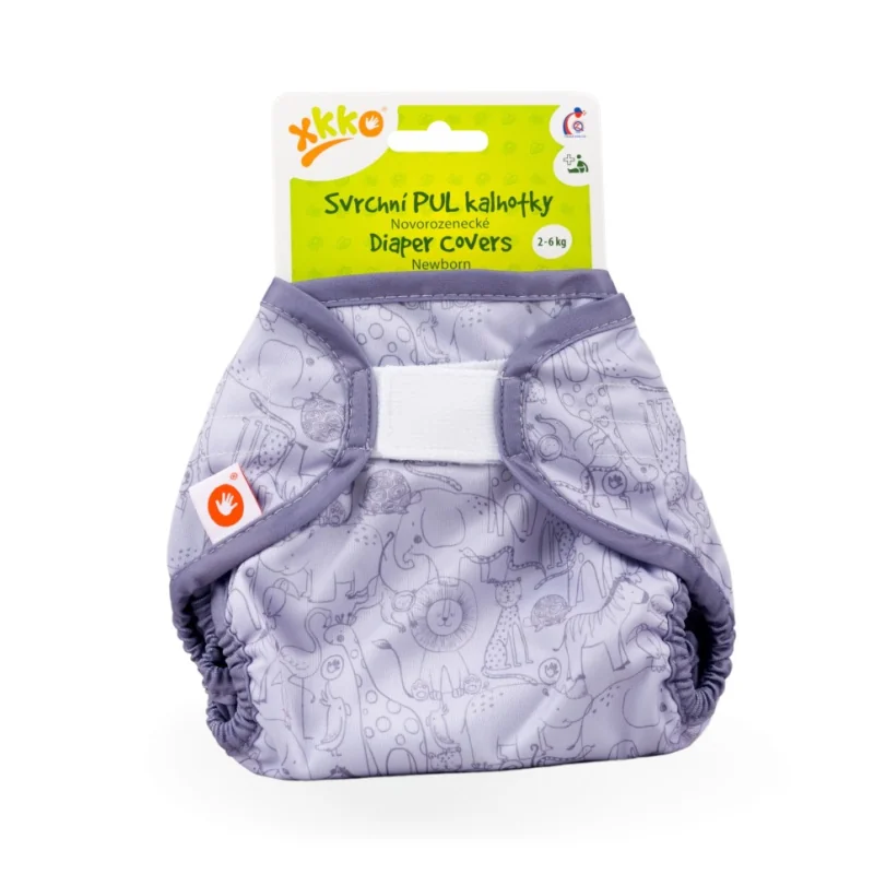 XKKO Vrchné plienkové nohavičky  Newborn - Safari Lavender Aura PULDCNB14