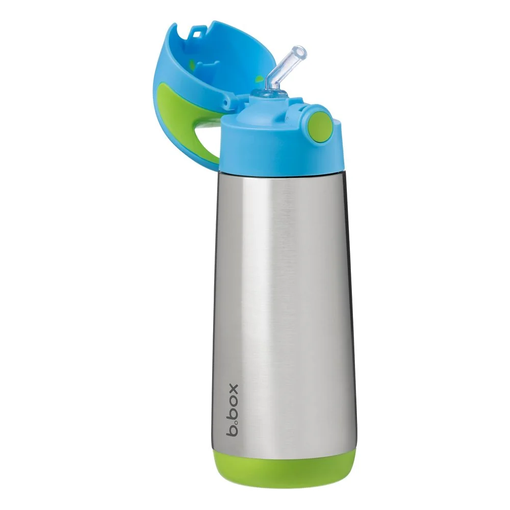 Termoska na pitie so slamkou 500 ml modrá/zelená
