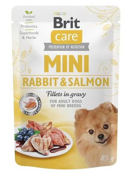 Brit Kapsička Care Mini Rabbit&Salmon Fillets In Gravy 1×85 g, kapsička pre psov