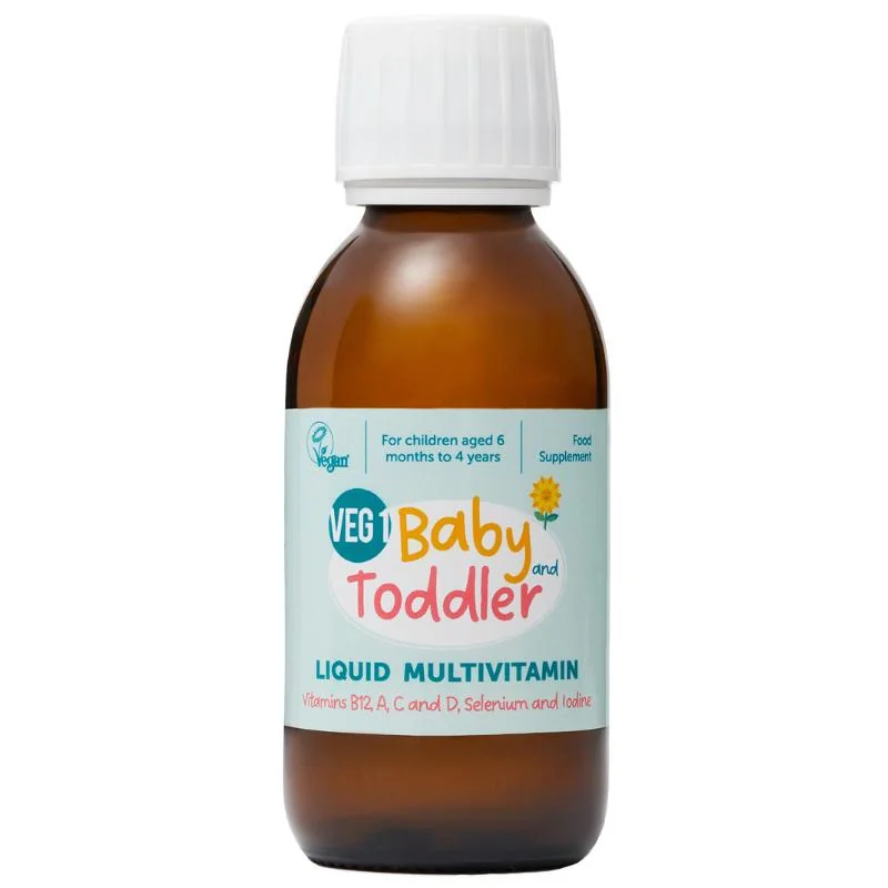 The Vegan Society VEG 1 tekutý multivitamín pre deti od 6 mesiacov, 150 ml 