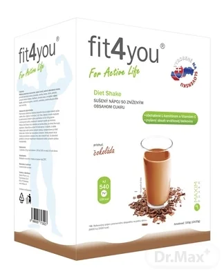 Fit4You Diet Shake ČOKOLÁDA 1×10 ks, prášok na prípravu nápoja vo vrecúškach