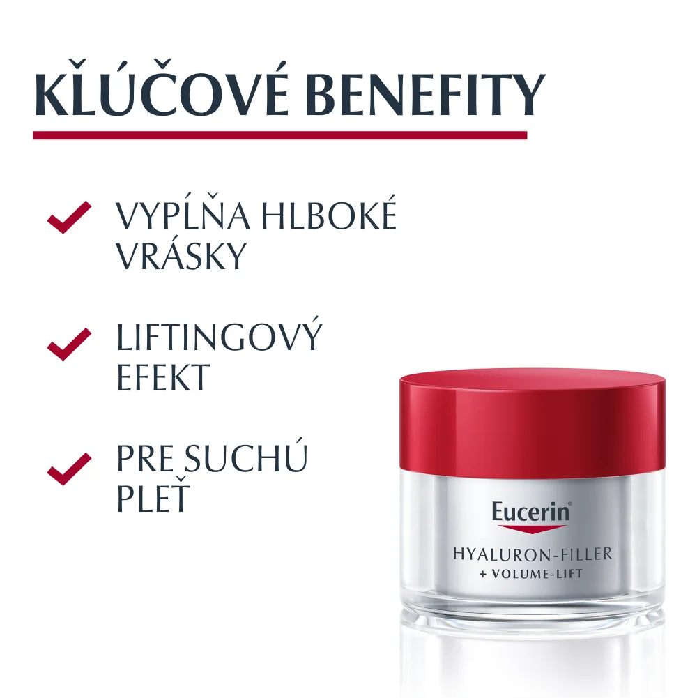 Eucerin HYALURON-FILLER + VOLUME-LIFT Denný krém pre suchú pleť 1×50 ml, anti-age, pre suchú pleť